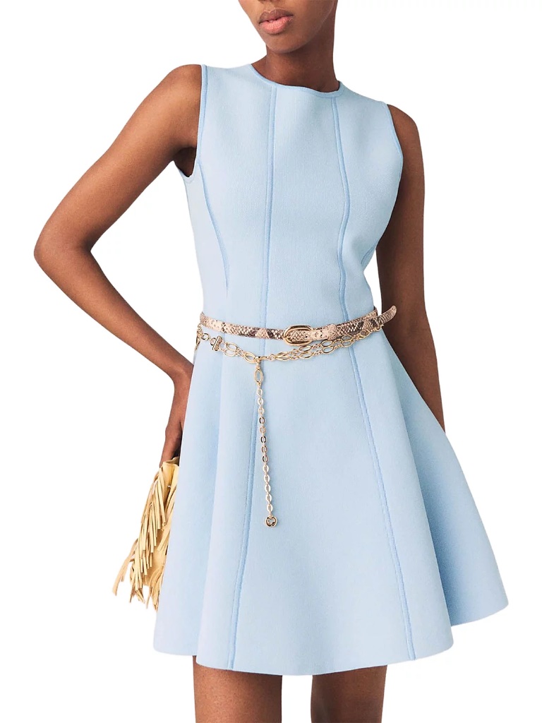 Rinoua Skater Dress With Embellished Back Bows